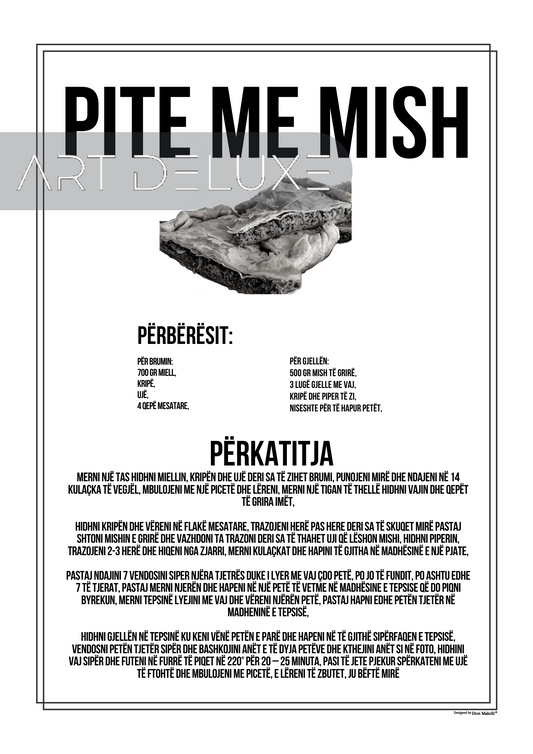 Pite Me Mish - Albanskt Recept Poster