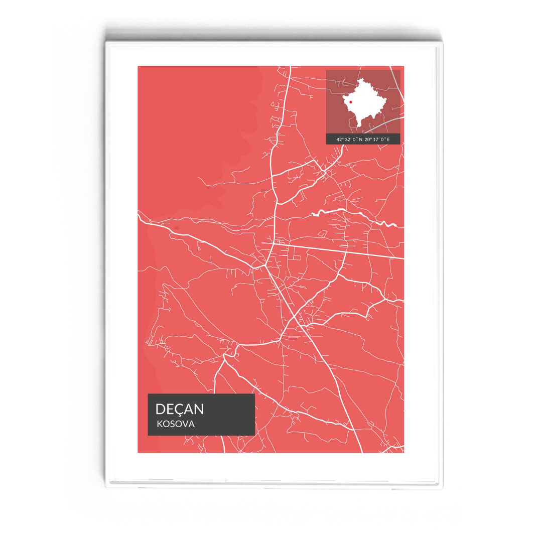 Decan - Röd Map Poster