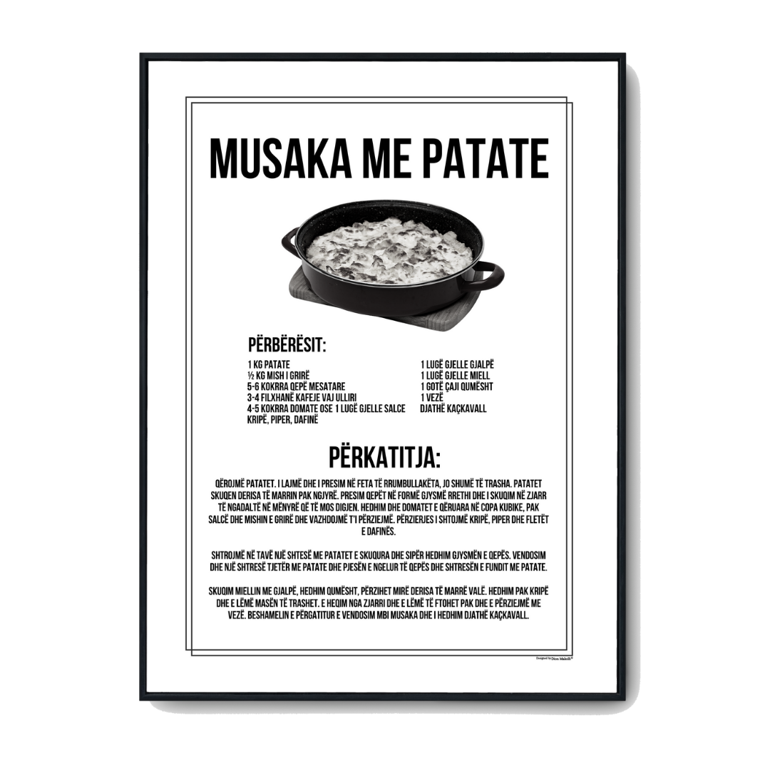 Musaka Me Patate - Albanskt Recept Poster