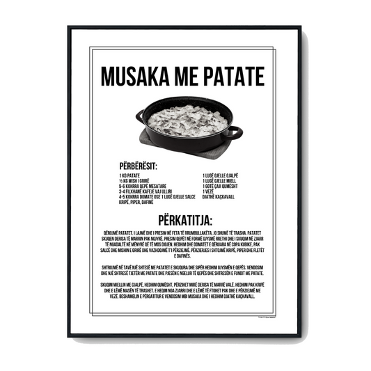 Musaka Me Patate - Albanskt Recept Poster