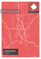 Skenderaj - Röd Map Poster