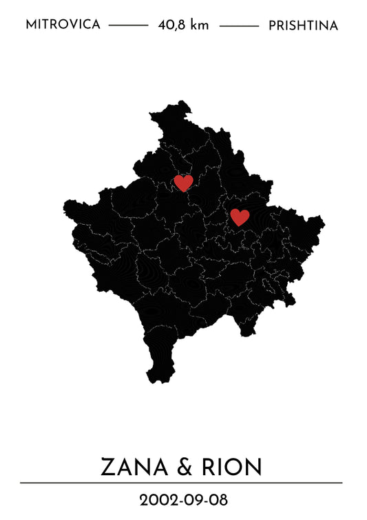Kärlekskarta - Kosovo